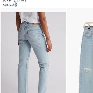 Levi's Women's Sky Blue Straight Leg Jeans